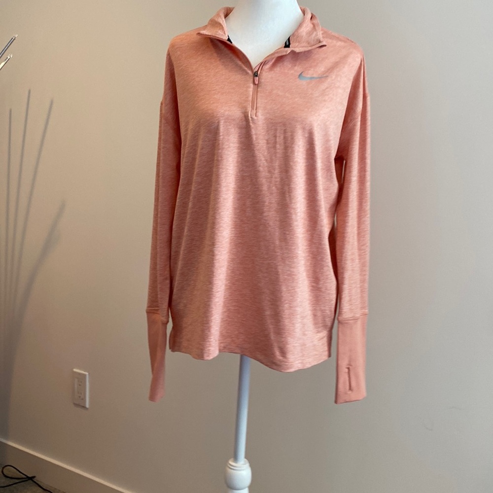 Nike Peach Quarter-Zip Long Sleeve Pullover